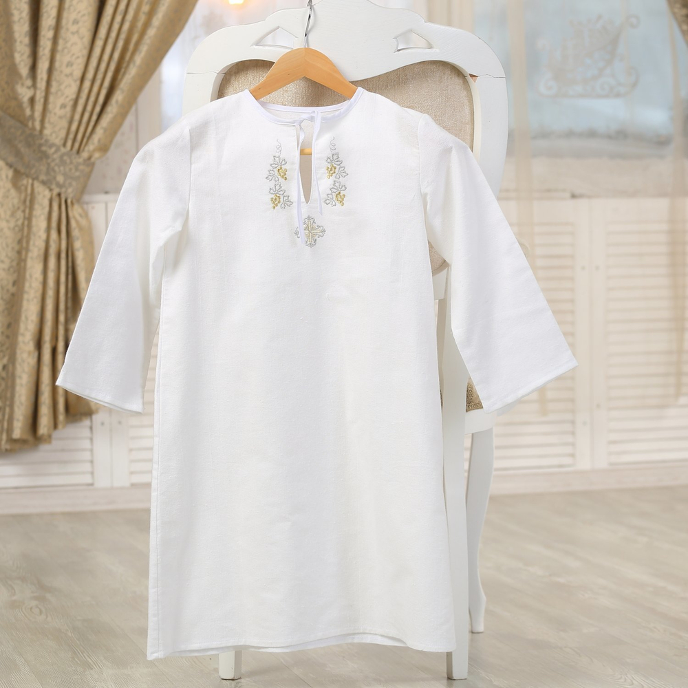 Крестильная рубашка с вышивкой  для крещения и купания