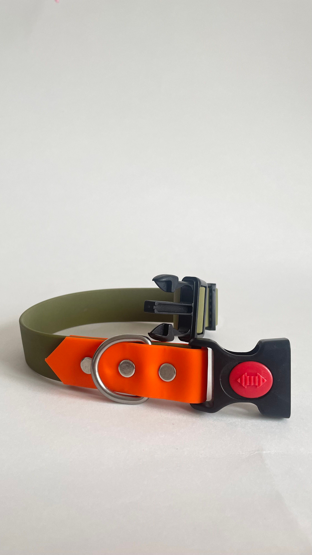 Ошейник для собак из Биотана , 25 мм , 30-40 см. Хаки /оранжевый. Ромб. Yki too