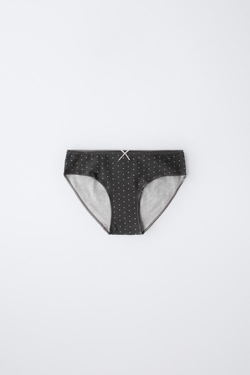 ZARA НАБОР ИЗ ШЕСТИ ТРУСОВ С ПРИНТОМ, ЧЕРНЫЙ