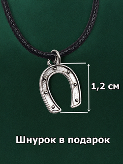 Кулон Счастливая подкова. Серебристый