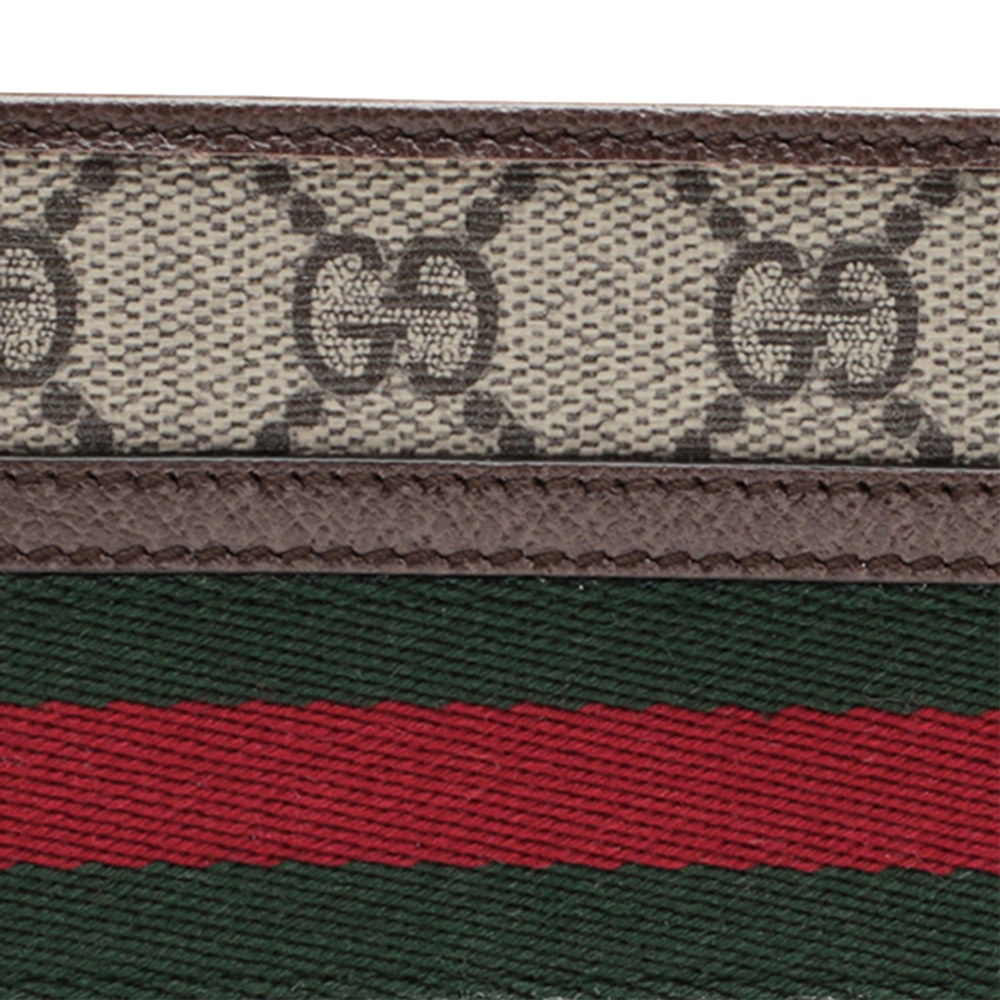 GUCCI Ophidia Canvas With Leather Wallet Men"s Ebony/Brown