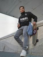 Толстовка мужская с зип-воротником "Samara" черный