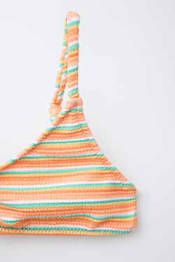 ZARA КОМПЛЕКТ БИКИНИ В РАЗНОЦВЕТНУЮ ПОЛОСКУ, РАЗНОЦВЕТНЫЙ