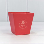 Коробка Ваза для цветов 10.6х10.7х7.2 см "Мини" с тиснением (Красный)