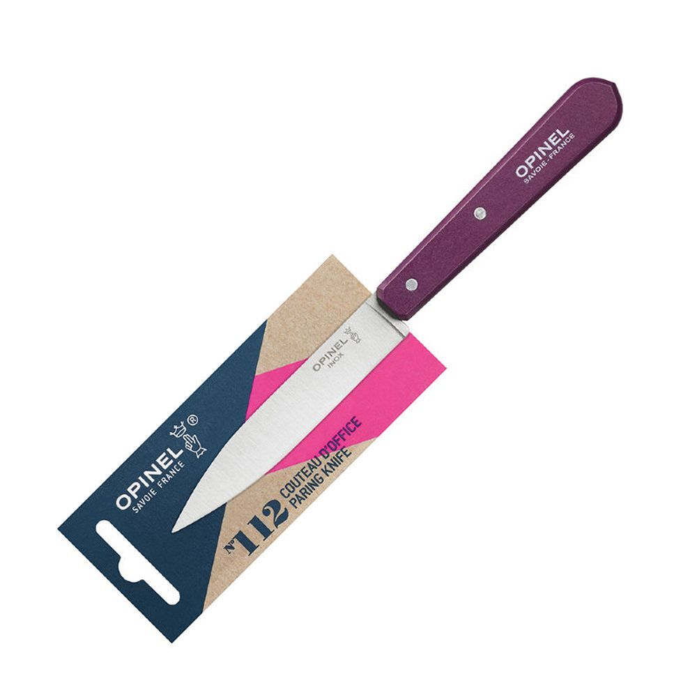 Нож столовый Opinel №112, нержавеющая сталь, блистер, сливовый