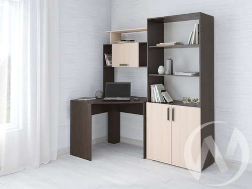 Стеллаж к столу компьютерному (венге/дуб молочный)