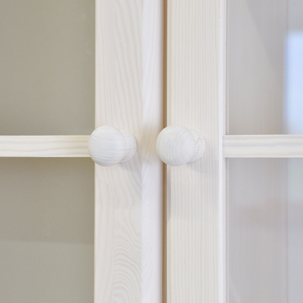 Шкаф витрина, 174х28х109, Лена, буфет для кухни, четырехдверный, из массива дерева, белый, Dipriz