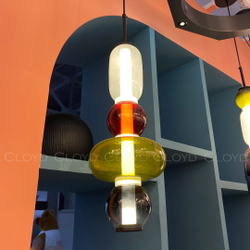 Подвесной светильник Cloyd SUPERNOVA-A P1 / выс. 55 см - 4 яруса - черный - красн. стекло (арт.11404)