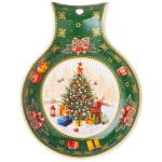 Подставка для ложки, фарфор, кругл, 15х11.5х2.5 см, зел, Lefard, Елка, 85-1759