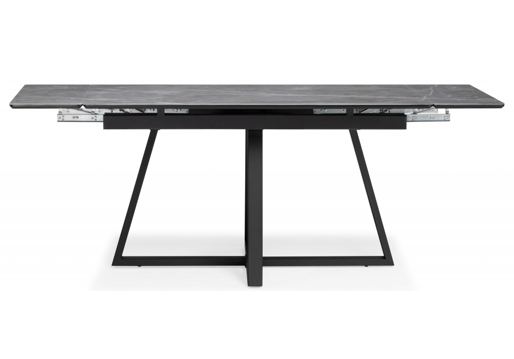 Керамический стол Woodville Керамический стол Памелла 140(200)х80 larka grey, черный, ножки черные