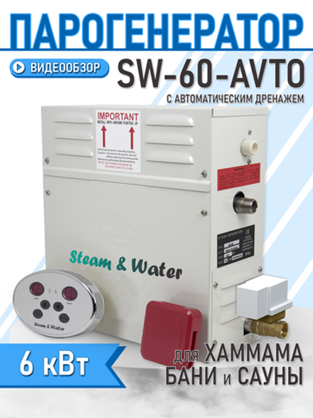 Парогенератор для хаммама Steam & Water AVTO - 60(6 кВт)