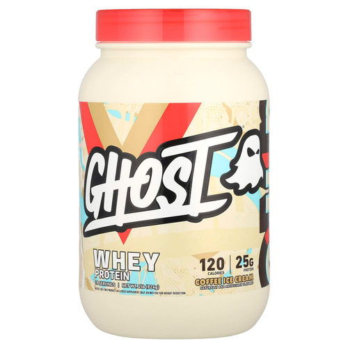 Ghost, Сывороточный протеин, кофейное мороженое, 924 г (2 фунта)
