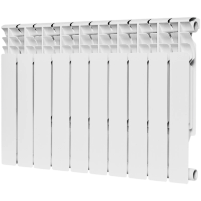 Радиатор биметаллический ROMMER Plus Bm 500 - 10 секций (подключение боковое, цвет белый)