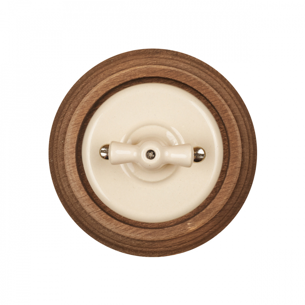 Выключатель 1-клавишный, керамика, цвет песочное золото B1-200-04