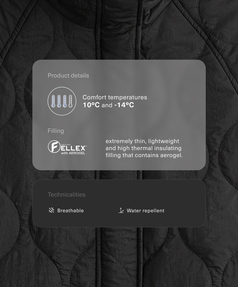 Oysho Водоотталкивающая утепленная куртка FELLEX® AEROGEL, черный