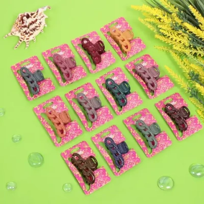 Заколка-краб для волос на блистере «Magic Gloss», кольца, микс 6 цветов, 6,5см