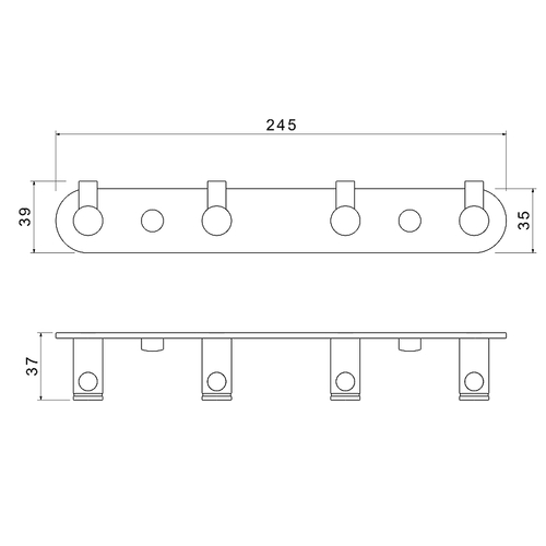 Вешалка для полотенец Aquatek Европа AQ4123MB Черная матовая