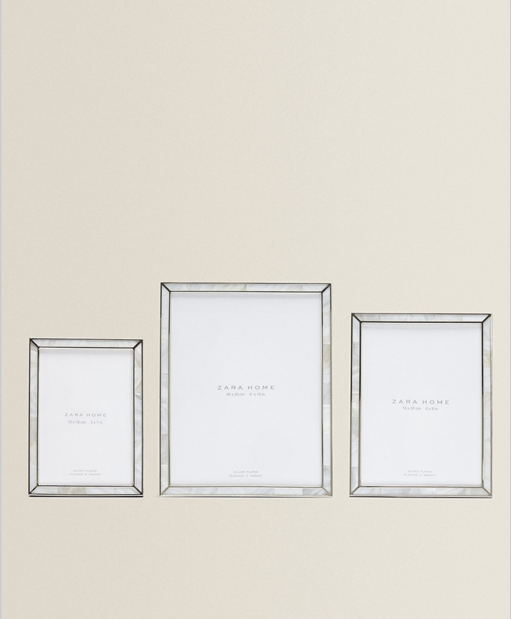 ZARA HOME ТОНКАЯ ПЕРЛАМУТРОВАЯ РАМКА ДЛЯ ФОТОГРАФИИ