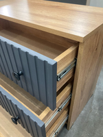 Комод-5 МДФ 3 ящика Дуб золотистый/графит