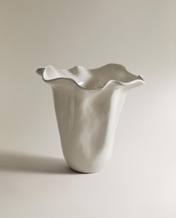 Zara Home Ваза из фаянса, цвет белый, 32 см