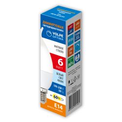 LED-CW37-6W-4000K-E14-FR-DIM-SLS Лампа светодиодная. диммируемая. Форма свеча на ветру. матовая. Белый свет 4000K. ТМ Volpe