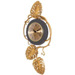 Часы настенные Monstera Deliciosa (Монстера) mini Серые Амбер