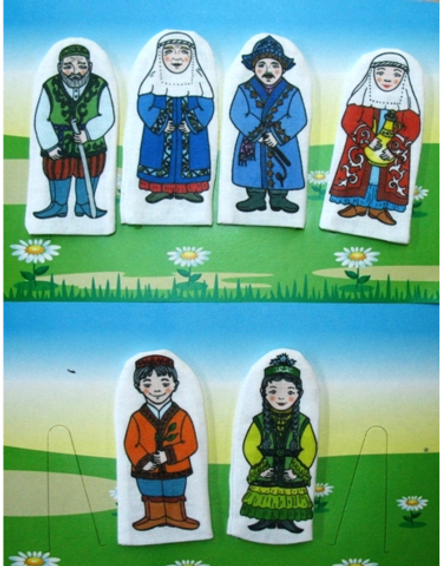 Набор пальчиковых кукол Семья казахская, 6 штук