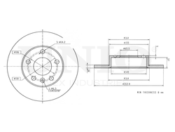 Диск тормозной задний UNIO BRD-20008
