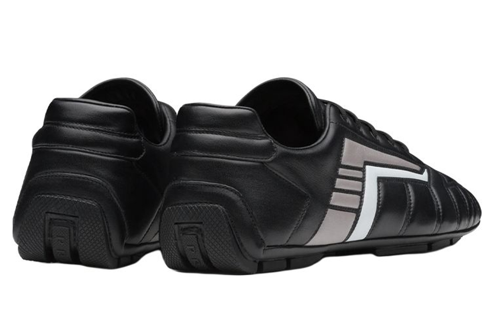 PRADA Leather Low top Casual Shoes Men"s Black