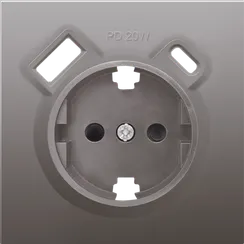 Donel R98 Сталь накладка для розетки Schuko с зарядным устройством USB A+C, с защитными шторками , с