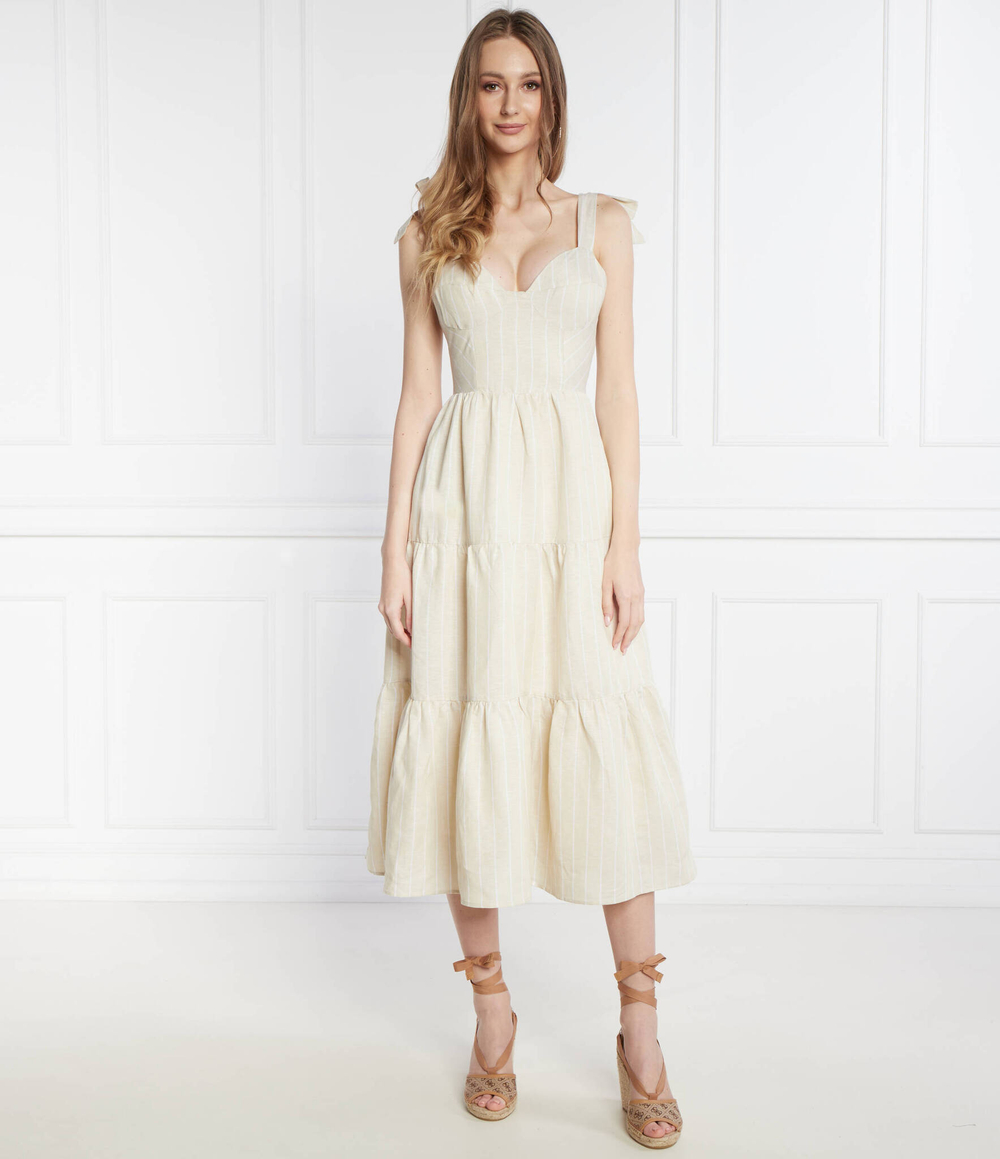 Льняное платье EMEREAL Pepe Jeans London - экрю(PL953473)