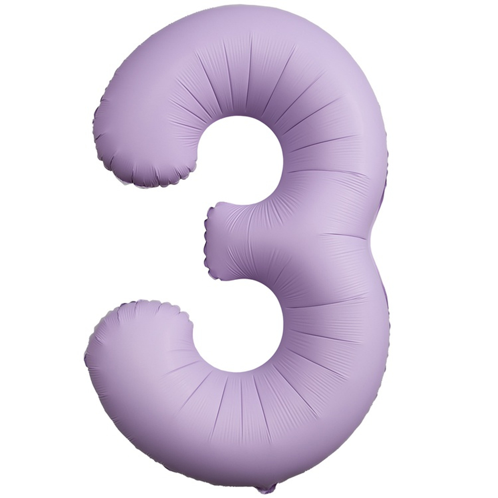 Фольгированные цифры, матовые, в лавандовом цвете, 102 см