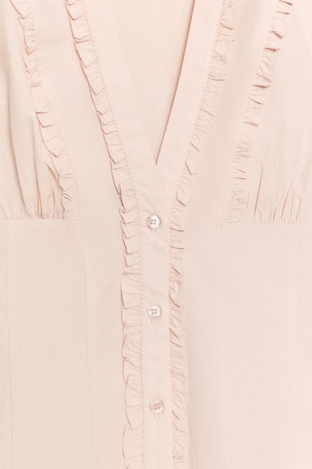 ZARA РУБАШКА ИЗ ПОПЛИНА С ВОЛАНАМИ, ПАСТЕЛЬНО-РОЗОВЫЙ