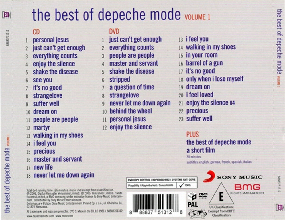 Depeche Mode / The Best Of Depeche Mode, Volume 1 (CD+DVD)