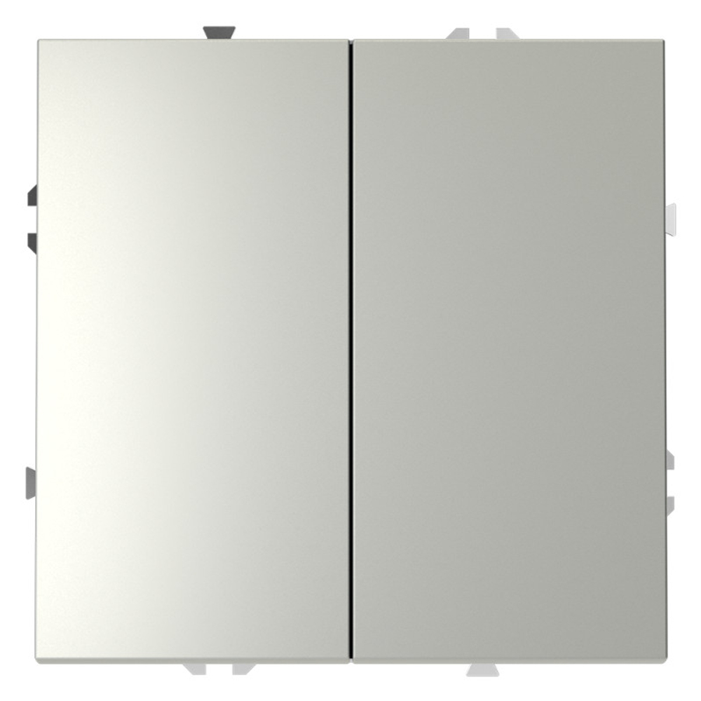 Проходной переключатель встраиваемый VOLTUM S70 двухклавишный 10А, (сталь)