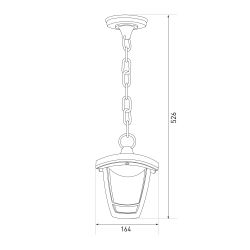 Садово-парковый светильник ЭРА ДСУ 07-8-001 Марсель черный 4 гранный подвесной IP44 светодиодный 8Вт 3000K | Садово-парковые светильники