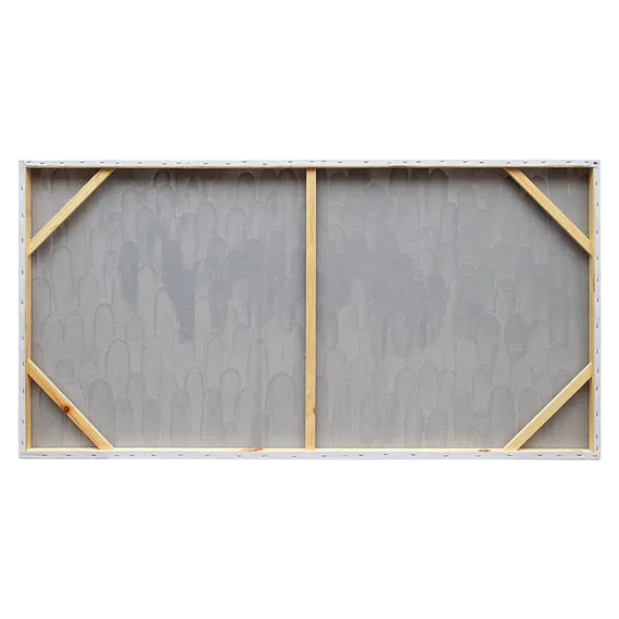 Панно декоративное с ручной росписью by feel, 140х70 см, серо-голубое