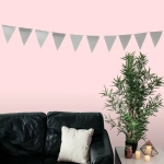 Растяжка 3 м,7 см «Флажки», серебро