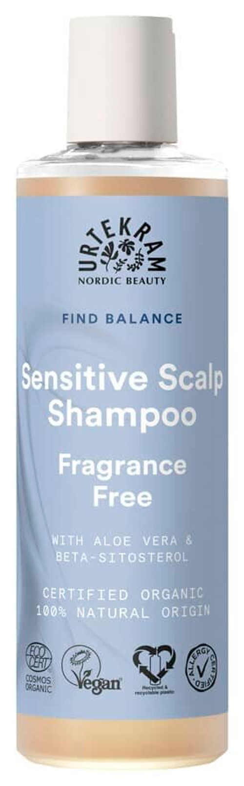 Шампунь Urtekram без отдушек для чувствительной кожи головы, 250 мл
