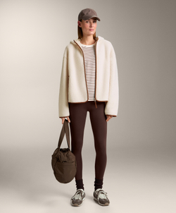 Oysho Лонгслив в полоску из смесового хлопка, коричневый