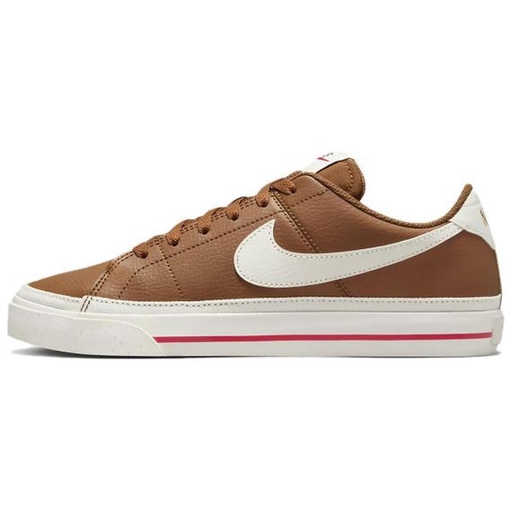 NIKE Court Legacy Кроссовки для скейтбординга Низкие Свет Британский коричневый/Огненно-красный/Парусный белый Женские