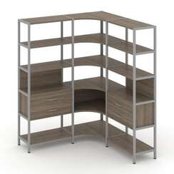 Shelf System Трехсекционный угловой стеллаж пятиярусный с ящиками SN.STMU-531 Вяз Благородный/Металл