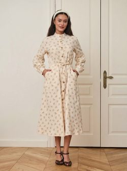 Платье-рубашка с кружевом