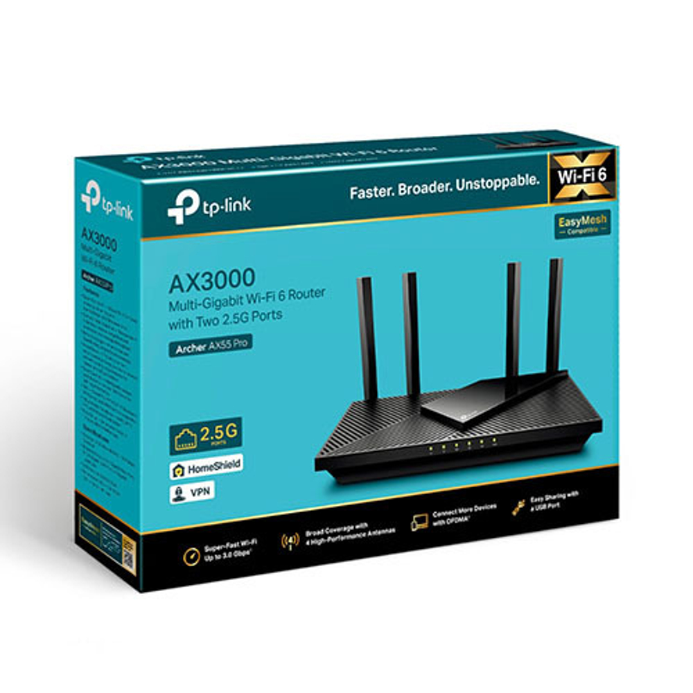 TP-Link Archer AX55 Pro Двухдиапазонный WiFi 6 роутер AX3000
