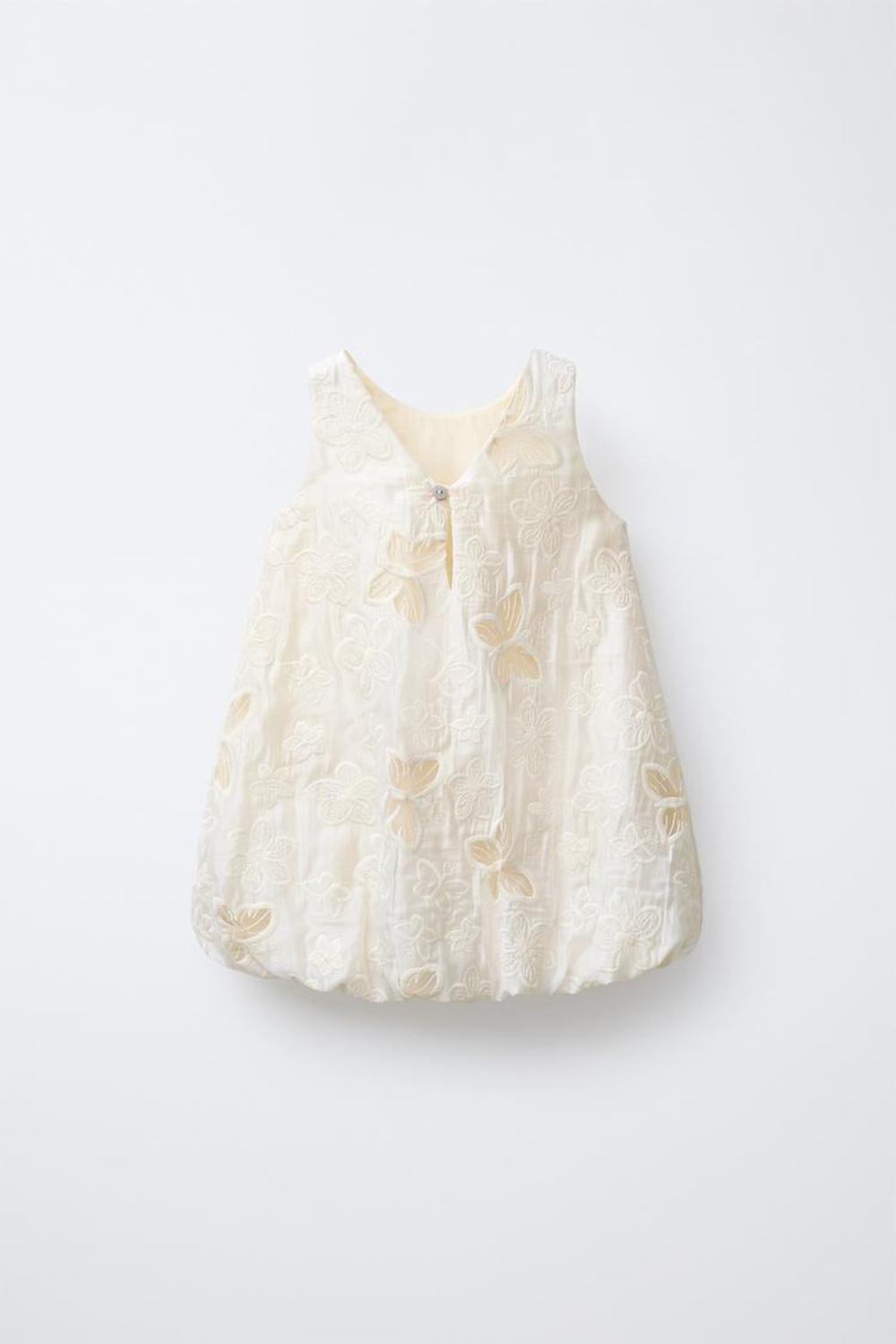 ZARA ПЛАТЬЕ С КОНТРАСТНЫМ УЗОРОМ, ЭКРЮ