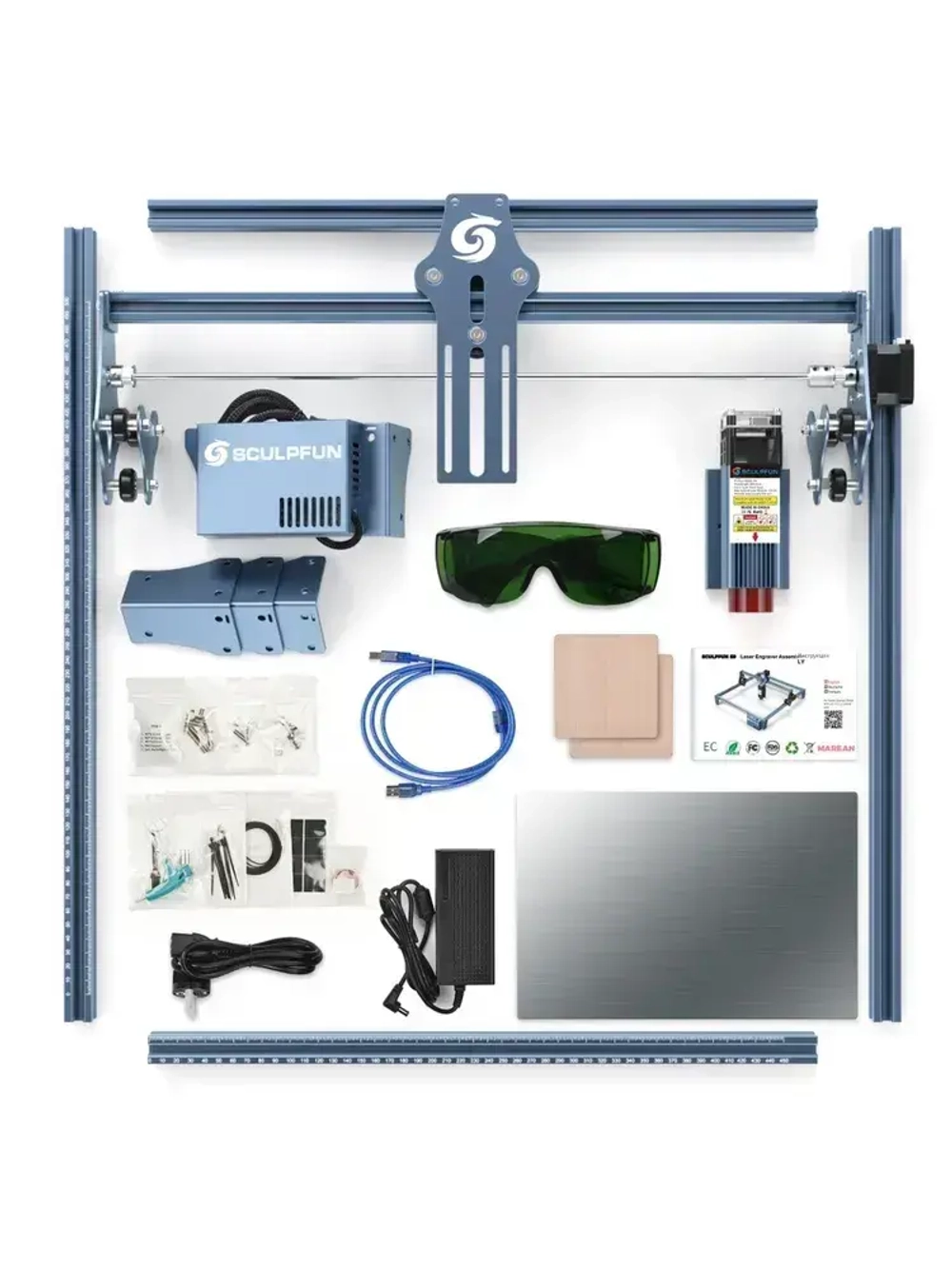 SCULPFUN S9 Лазерный гравировальный станок 90Вт с мощностью лазера 5.5Вт для резки Деревянная доска акриловая станок CNC графическим, контурным и пиксельнным режимом гравировки
