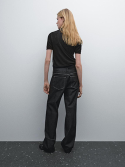 Massimo Dutti Джинсы прямого кроя с декоративными швами, темно-серый