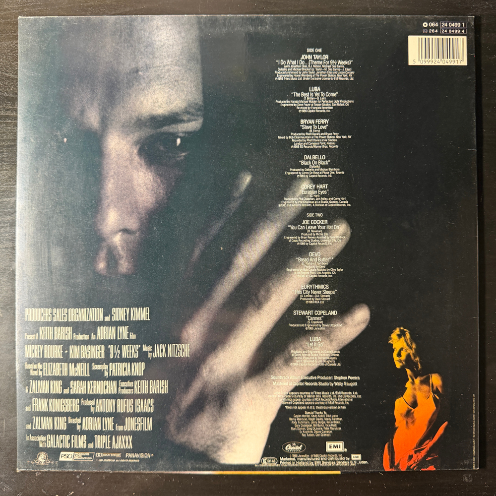 Саундтрек к фильму Девять с половиной недель (Европа 1986г.)