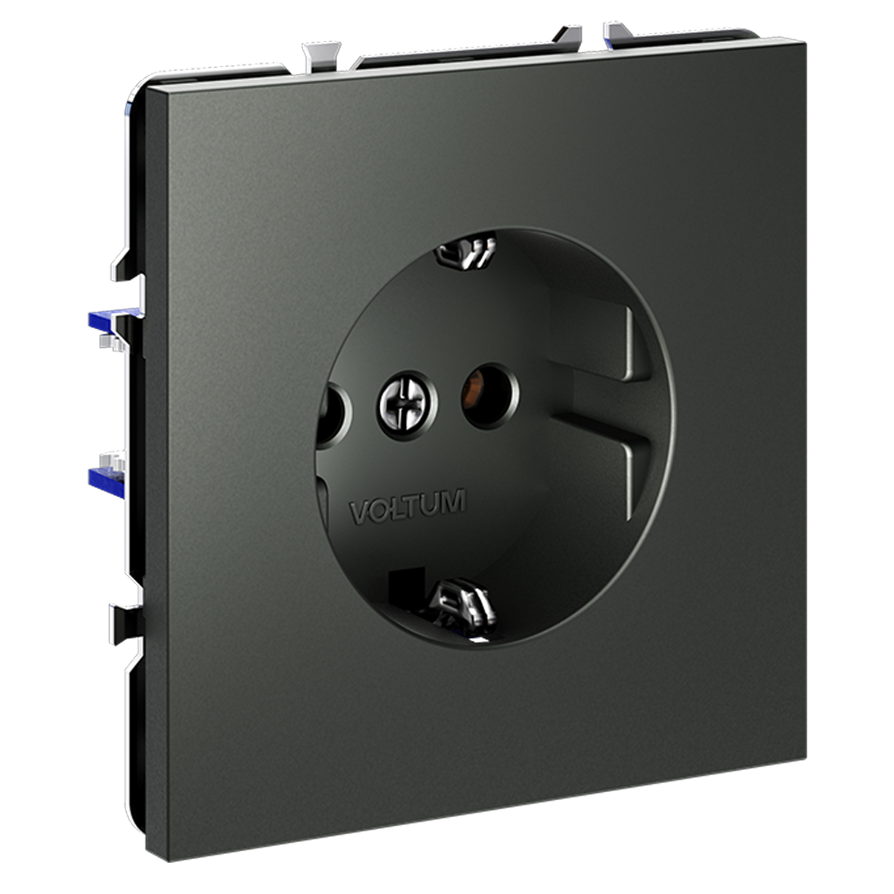 Розетка встраиваемая VOLTUM S70 с заземлением 16А, (титан)