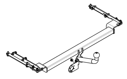 Фаркоп AvtoS для NISSAN NOTE (2006) с универсальной электрикой и сертификатом в комплекте, арт.(NS 19+electr)